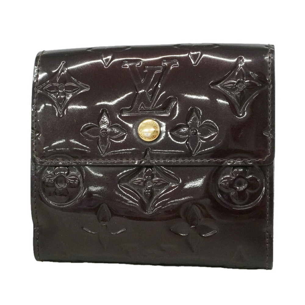 Louis Vuitton Tri-fold Wallet Vernis Portefeuille Elise M93523 Amarante Ladie...